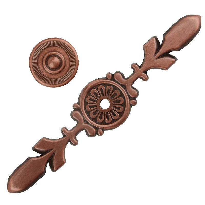 TOVOT 10PCS Copper Drawer Pulls Set 4.7" Vintage Cabinet Drawer