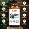 Castor Oil 100% Pure Organic Cold Pressed Unrefined Glass Bottle