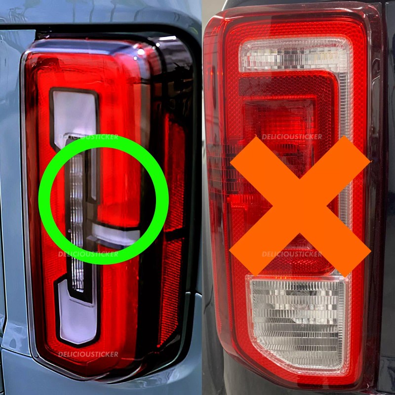Deliciousticker For 21-25 Ford Bronco Tail Light Rear Side Marker