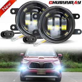 CHUSYYRAY Fit Toyota Highlander 2014-2020 Front Bumper LED Fog Lights Lamp Left&Right Side