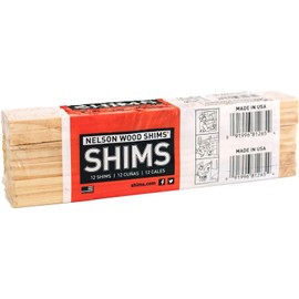 Nelson Wood Shims - DIY Bundle Wood Shims 8-Inch Shims, High Performance Natural Wood, 100% Kiln Dried - 1 Pack (12 Shims Total)