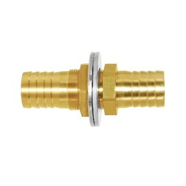 Joywayus 1'' Hose Barb Thru-Bulk Head Fuel Hex Union Fitting Intersection/Split Brass Water/Fuel/Air