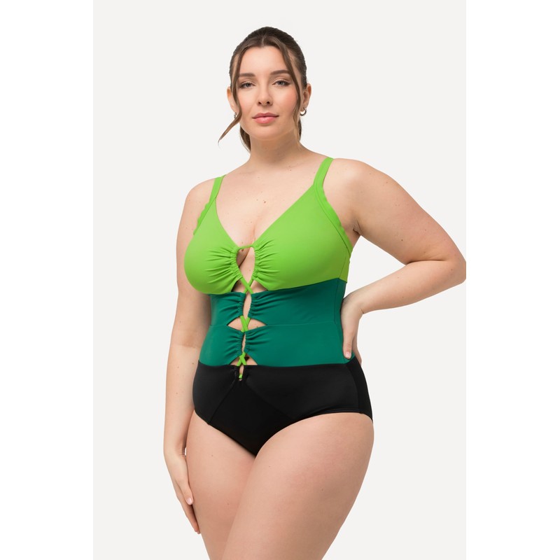 Ulla Popken Women's Swimming Costume, black