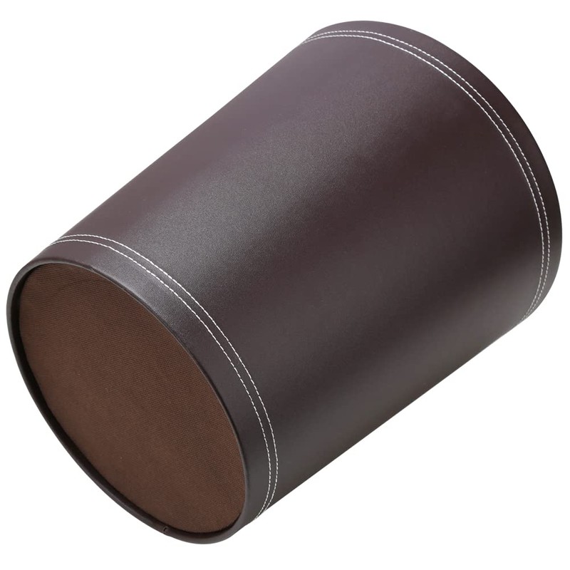 KINGFOM™ Classic Leather Waste Bin, Creative Waste Paper Basket, Storage
