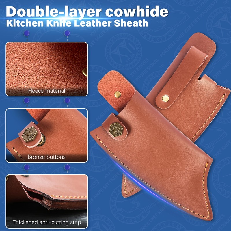 XYJ Leather Sheath for 6 Inch Chef Knife Edge Guards