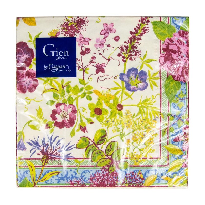 Caspari Mille Fleurs Paper Luncheon Napkins, Green, Pack of 20