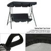 Swing Canopy Waterproof Cover Outdoor 3 Seat Chair Top Cover(Black)
