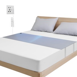 F FINEC Grounding Sheet with Elastic Strap, Grounding Mat for Bed Twin XL Full Double Queen King Size, 10% Silver Fiber 90% Organic Cotton, Grounding Bed Sheets Sleeping Connect Earth, 30"x78", Grey