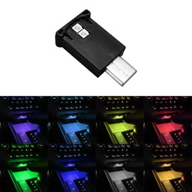 Lyxheth Mini USB LED Car Light, Car Lights Interior, USB LED Car Interior Atmosphere Lamp, Universal Portable Auto Ambient Lighting Kit Car Interior Accessories for Car, Laptop, Home, Office (1PCS)
