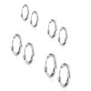 Kstudent 4 Pairs Titanium Steel Hoop Earrings for Men Women,