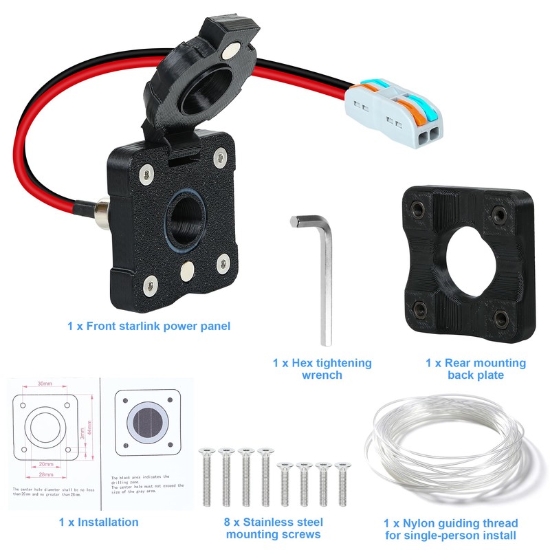 VORZOKISPL RV Waterproof Cable Pass Through Panel Mount for Starlink
