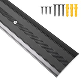 Heneymo Aluminum Door Threshold, 36"L x 2.4"W Metal Floor Transition Strip for Doorways, Threshold Strip for Exterior & Interior Doors Flooring Gaps, Doorway Protector and Decor (Black)