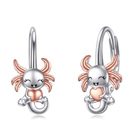 925 Sterling Silver Unicorn Sloth Axolotl Earrings Leverback Jewellery for Women Girls, Sterling Silver