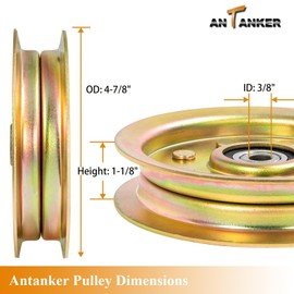 Antanker Flat Idler Pulley Replaces for Cub Cadet 756-04129 956-04129 956-04129C 756-04129B 756-04129C Replace for MTD 753-08171 Fits 38" 42" 46" 54" Decks