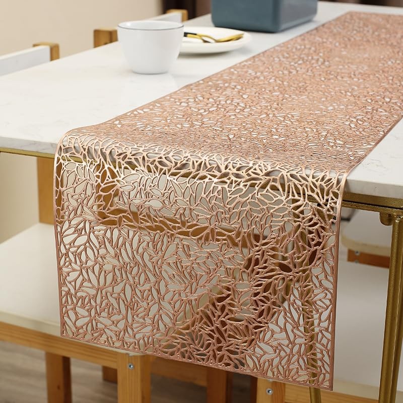 Hosoncovy Hollow Table Runner Non-slip Decorative PVC Table Mats Placemat