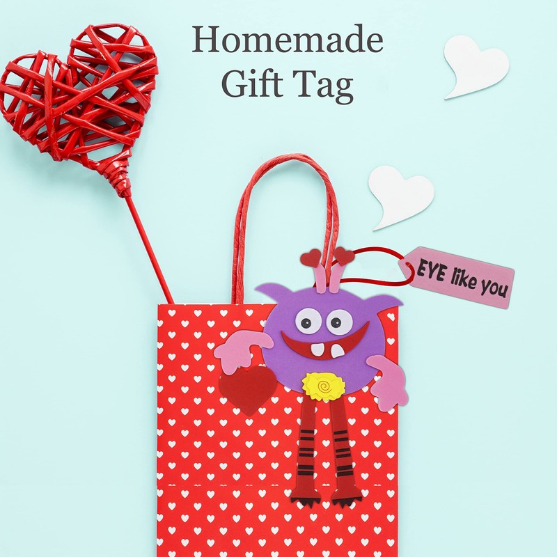 4E's Novelty Valentines Monster Craft Ornament (12 Pack) Foam Valentines