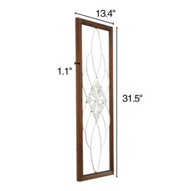 Sintosin Farmhouse Metal Wall Decor for Entryway 14 x 35 Inch, Hanging Burning Finished Wood Framed Wall Art Metal, Decorative Bedroom Wrought Iron Wall Decor above Bed, One Piece