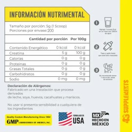 Creatina 2 Kg 43 Supplements 2 Botes Sin Sabor                                                                                                        