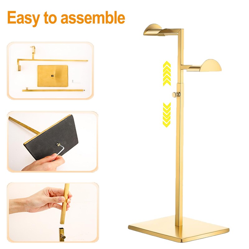 KMtilsh 2 Pack Purse Stands for Display,Gold Handbag Display Stand,