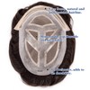 Postizos Peluca de cabello humano tupé for hombre Sistema reemplazo