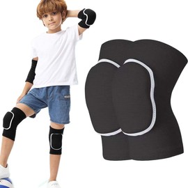 XUZOPIM 1 Pair of Volleyball Knee Pads, Volleyball Knee Pads, Children's Knee Pads, Soft Boys Knee Pads, Girls, Warm Knee Protection, Sports for Children from 7 to 12 Years, Black