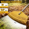 Leaf Rake,Unbreakable Nylon Graden Rake for Lawn,16.5” Wide,45” Long Handle,Yard