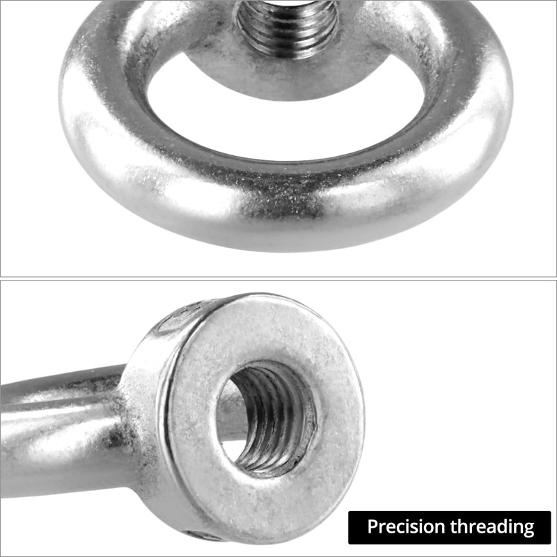 QWORK® 6 Pcs Ring Nuts M12 304 Stainless Steel Ring