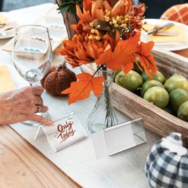 NUOLUX Acrylic Stand, Pop Stand, Card Stand, Acrylic, L-Shaped, Sign Stand, Sign Holder, Tabletop Stand, Display Promotional Supplies, Stores, Sale Products, Price Cards (2.4 x 1.6 x 1.1 inches (60 x