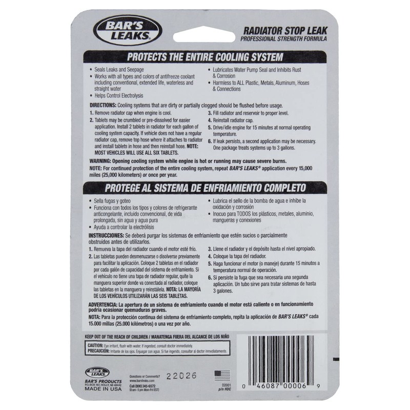 Bar's Leaks HDC-12PK Radiator Stop Leak Tablet - 2.1 oz.,