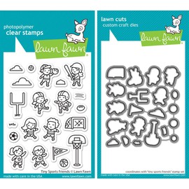 Lawn Fawn - Tiny Sports Friends - Stamps Set and Dies Set - 2 Item Bundle