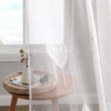 MIULEE Curtains with Ruffle Tape, Living Room White Leaves Pattern,