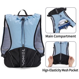 Running Vest for Women and Men Lightweight Hydration Backpack Pack with 1.5L Water Bladder Bag Running Gear Accessories for Hiking Trail Cycling Marathon (Blue)