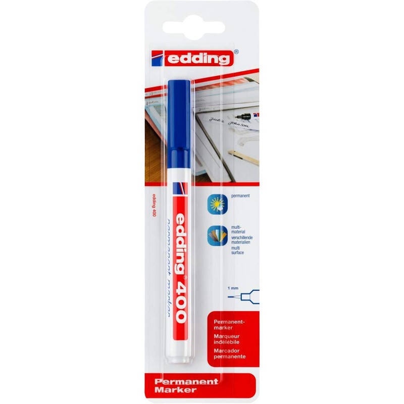 edding 400 Permanent Markers - Blue - 1 Pen -