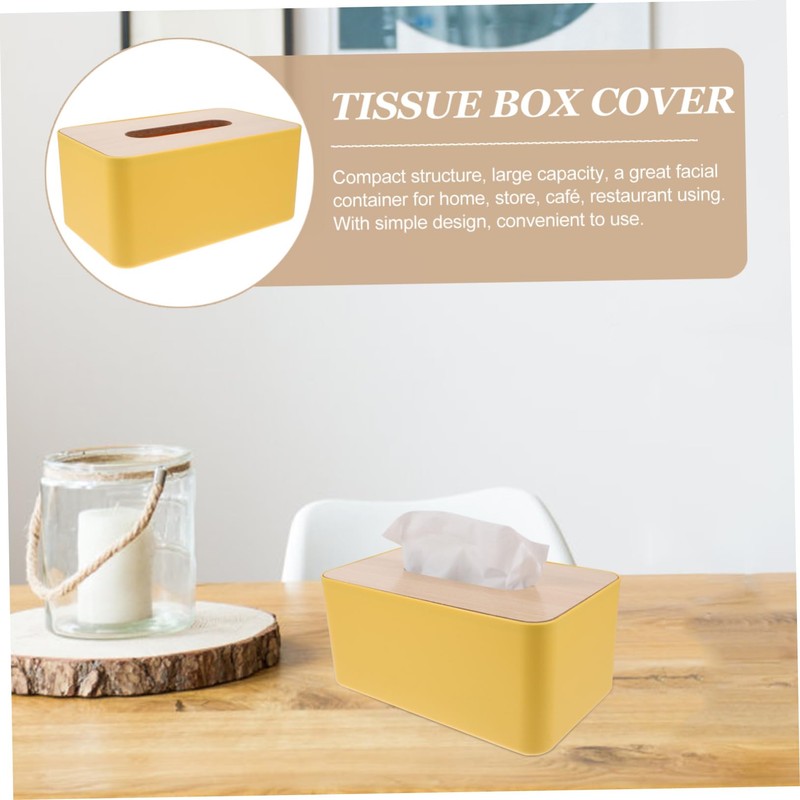 BUGUUYO Facial Tissue Box Cover Holder Wood Tissue Cases Napkin