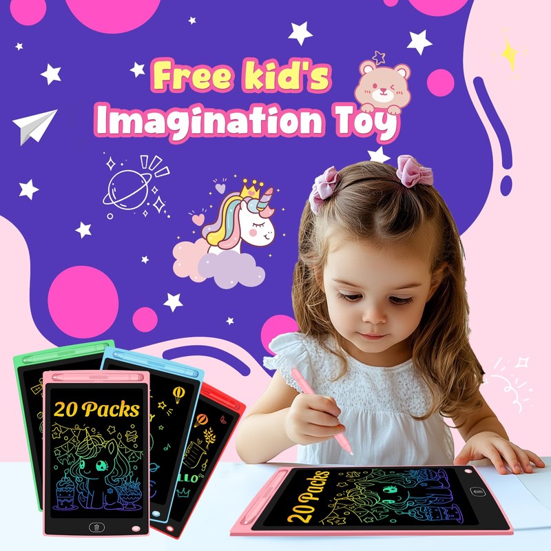 20 Pack LCD Writing Tablet for Kids - Erasable and