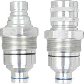 kimllier 7246802 7246799 1/2 Hydraulic Male & Female Flat Face Quick Connect Coupler Set 48mm Thread Diameter Compatible with Skid Steer Loader