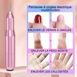 USB Nail Router Portable Electric Manicure Pedicure Set Manicure Pedicure Salon Home Acrylic Gel Nails 25000RPM