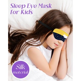 Miss Adola Sleep Mask for Kids - Cute Kawaii Cartoon Silk Sleeping Mask with Adjustable Strap Soft Smooth Light Eye Mask for Sleeping Silk Kids Eye Cover for Boys Girls Teens, Sleep Cat