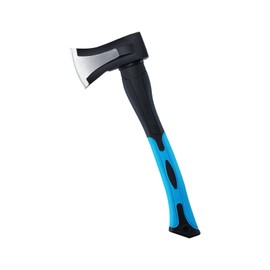 Splitting Axe, 15” Camping Outdoor Hatchet for Wood Splitting and Kindling, Forged Carbon Steel Heat Treated Hand Maul Tool, Fiberglass Shock Reduction Handle, Blue