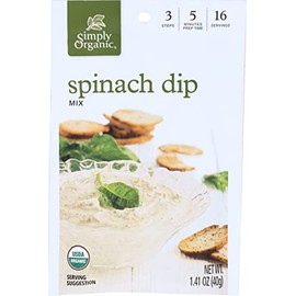 Simply Organic Spinach Dip Mix, USDA Certified Organic, 1.41 Ounce (Pack of 12)