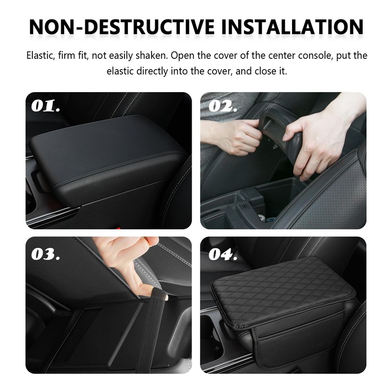 Stacool Upgraded Car Center Console Cover, Microfiber Leather Armrest Cover