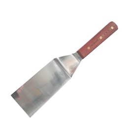 Sunrise Kitchen Supply Stainless Steel Turner Spatula & Meat Fork with Wood Handle (6" x 3" Spatula)