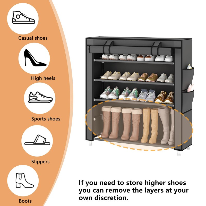 Laiensia 5-Tier Vertical Shoe Rack Organizer, Space Saving Shoe Storage