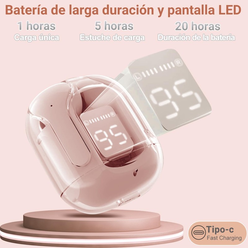 Auriculares Bluetooth inalámbricos,auriculares Bluetooth, auriculares intrauditivos, IPX4 resistente al agua