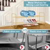 AOODA Long 2 Tier Shoe Rack for Closet Metal Wide