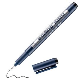 edding 1880 profipen - black - 1 pen - line width 0.8 mm - fineliner pen for precise writing, sketching and technical drawing - fine, metal-encased nib - suitable for use with rulers and stencils