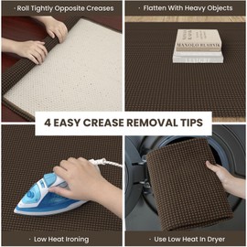 IOHOUZE Washable Area Rug 6x9 Non Slip Rubber Backed Rugs for Living Room, Dining Room Rugs Bedroom Rug, Woven Indoor Floor Carpet for Living Room Nursery, Brown