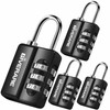 GIVERARE 4 Pack Combination Lock, 3-Digit Padlock Keyless, Resettable Luggage