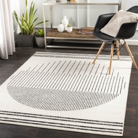 Mark&Day Area Rugs, 4x6 Neerbosch Modern Light Gray Area Rug, Grey Black White Carpet for Living Room, Bedroom or Kitchen (4'3" x 5'7")