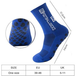 Nnicorns 3/4/5/6 Pairs of FS Football Socks for Men Women, Grip Socks Football, Football Socks Non-Slip 39-46, Basketball Socks, Cycling, Tennis, Football, Running Accessories, 3-blue